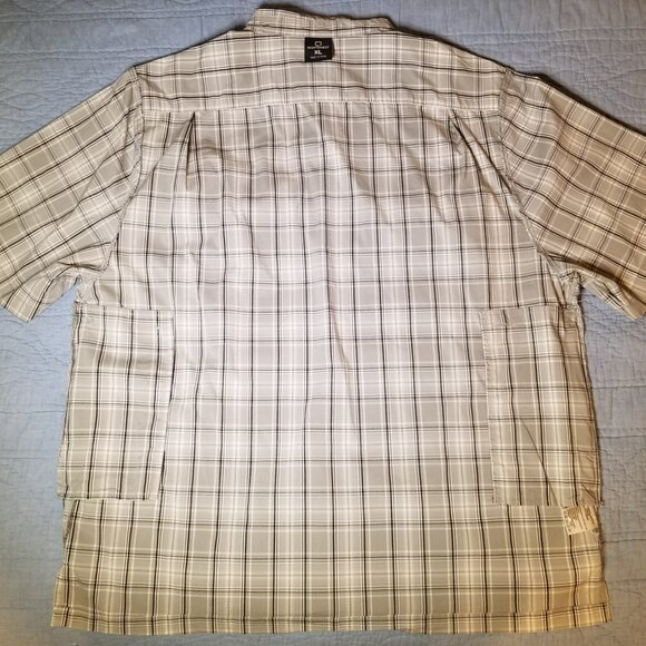 ScotteVest Docksider Shirt for Men Short Sleeve Plaid Button Down 7 Pockets - Picture 3 of 9